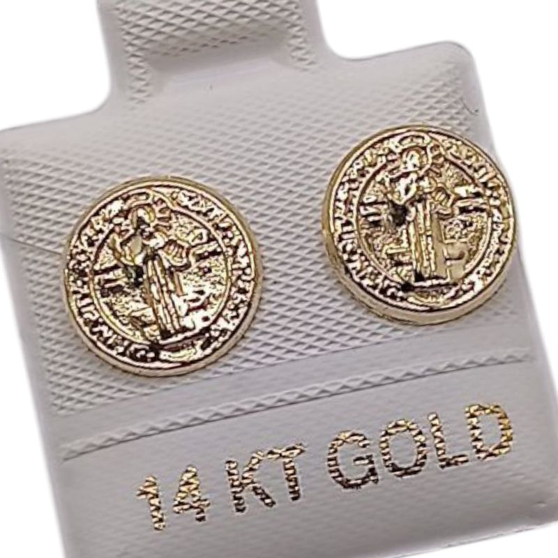 BROQUEL SAN BENITO  BROCHE  BOLITA ORO 14K