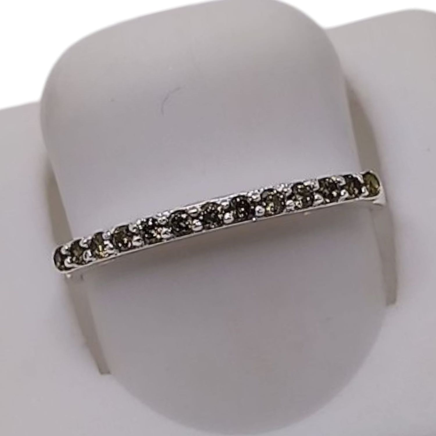 ANILLO ARGOLLA CZ VERDE OLIVO VARIAS MEDIDAS PLATA .925