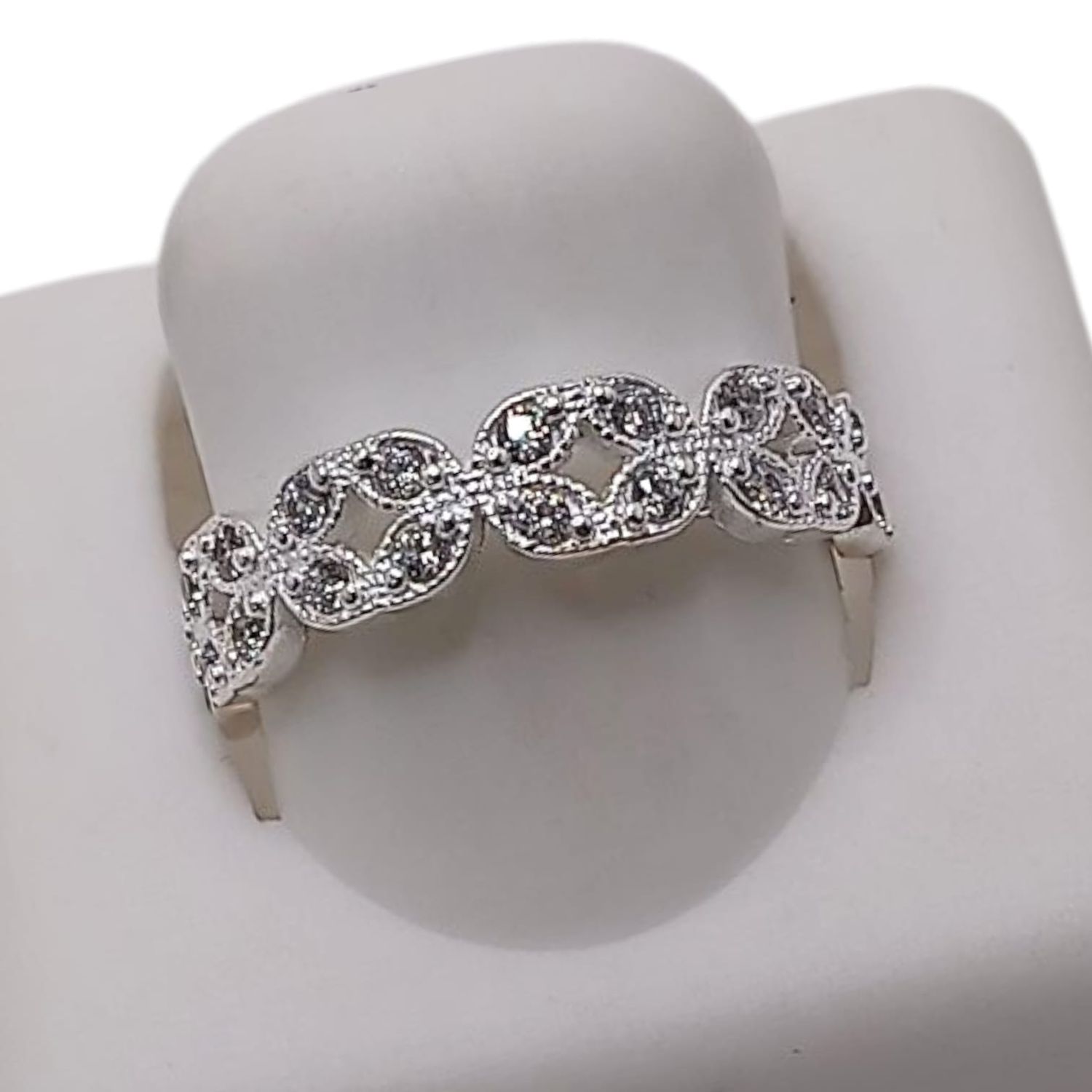 ANILLO ARGOLLA CADENA CZ MEDIDA #6 PLATA .925