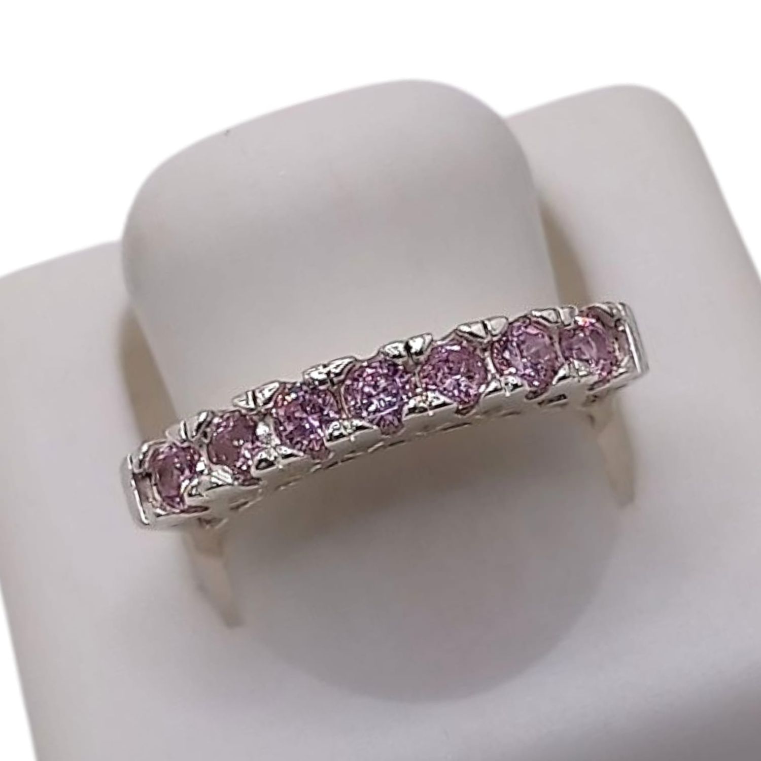 ANILLO CHURUMBELA CZ ROSA # 6  PLATA .925