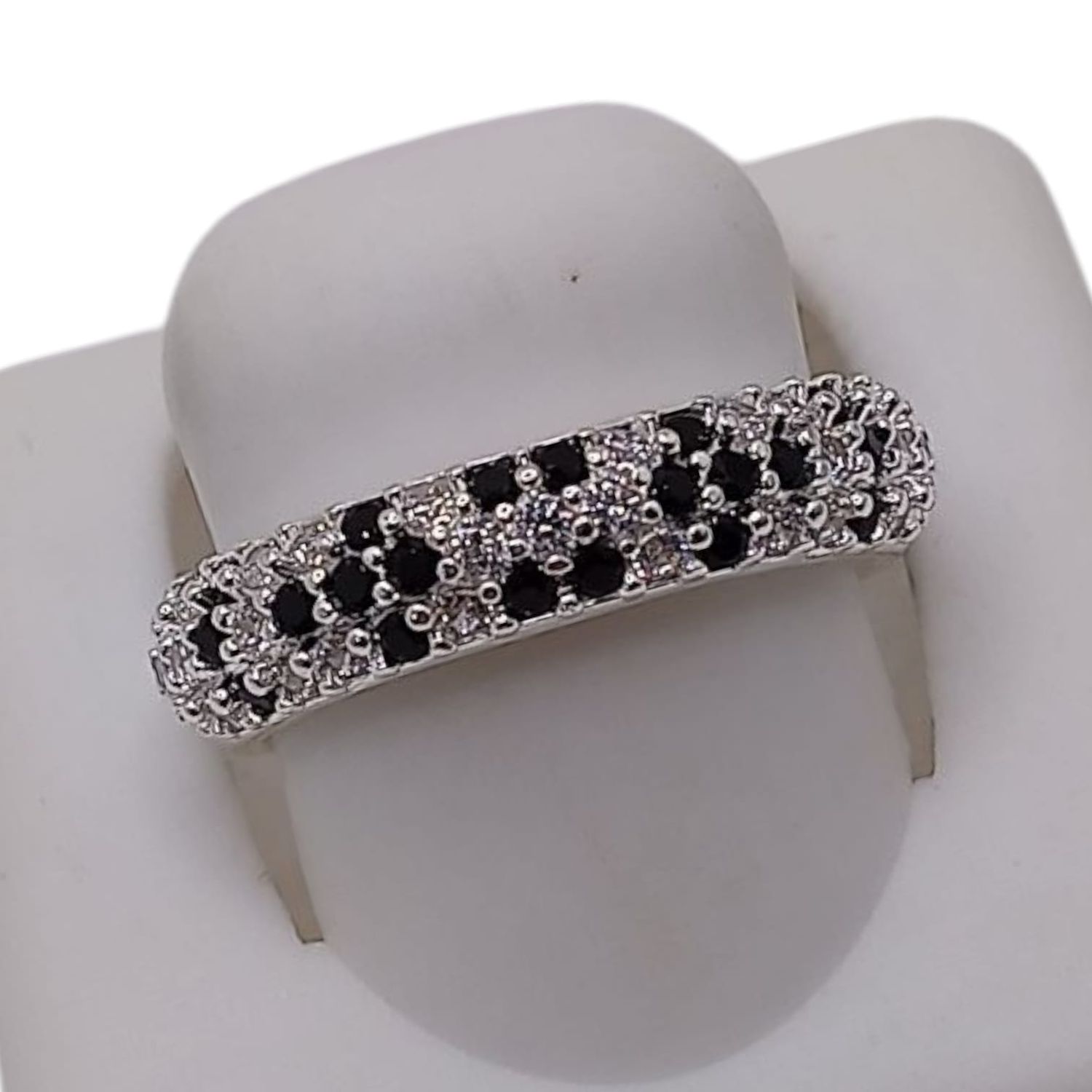 ANILLO  CZ NEGRO VARIAS MEDIDAS PLATA .925