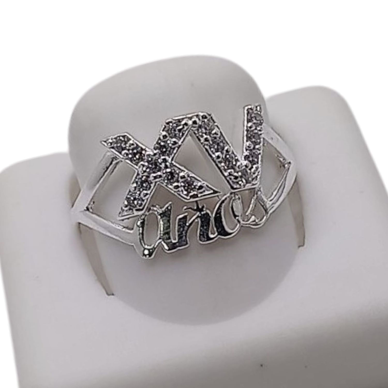 ANILLO XV AÑOS CON CZ VARIAS MEDIDAS  PLATA .925
