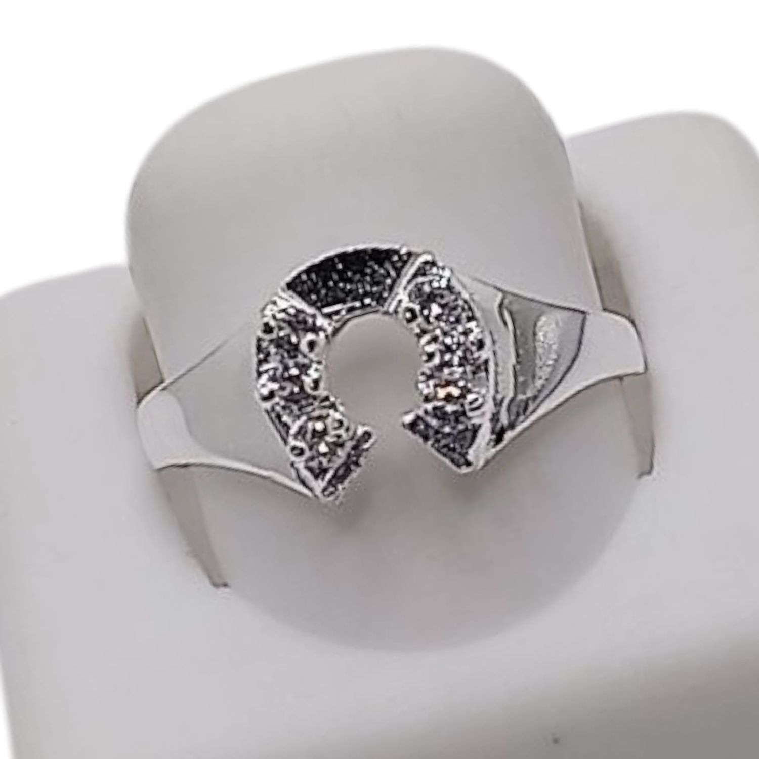 ANILLO HERRADURA CZ BLANCA VARIAS MEDIDAS  PLATA .925