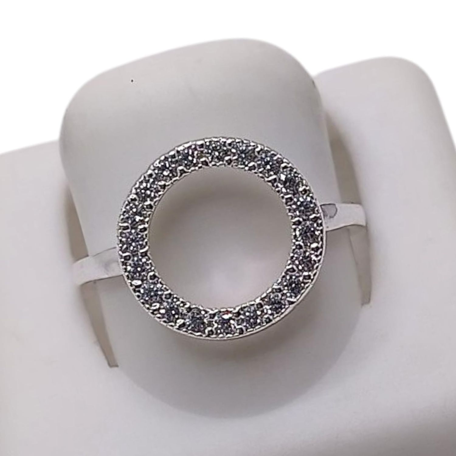ANILLO CIRCULO CON CZ VARIAS MEDIDAS PLATA .925