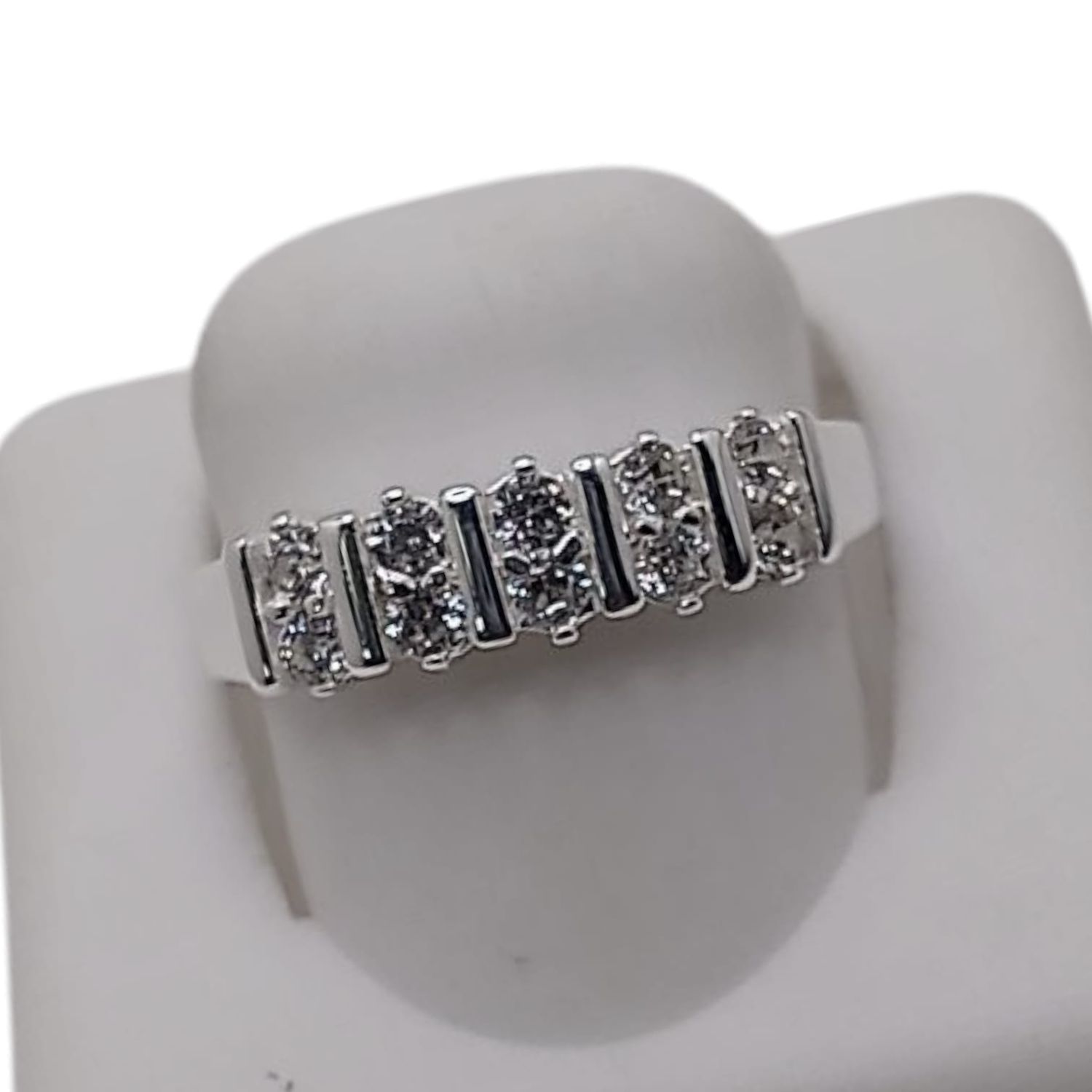 ANILLO BAGUETT CZ BLANCA # 9  PLATA .925