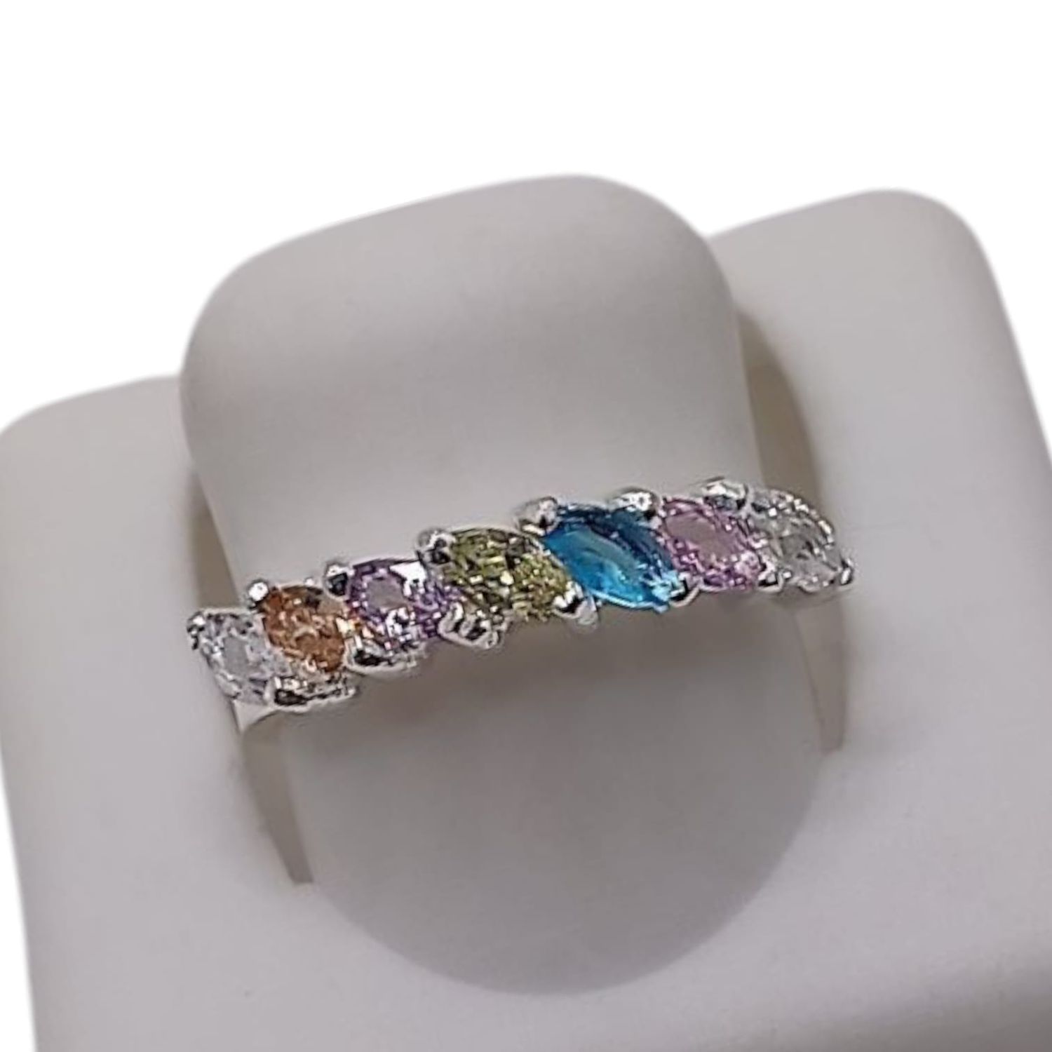 ANILLO CHURUMBELA CZ MULTICOLOR #6.5 PLATA .925