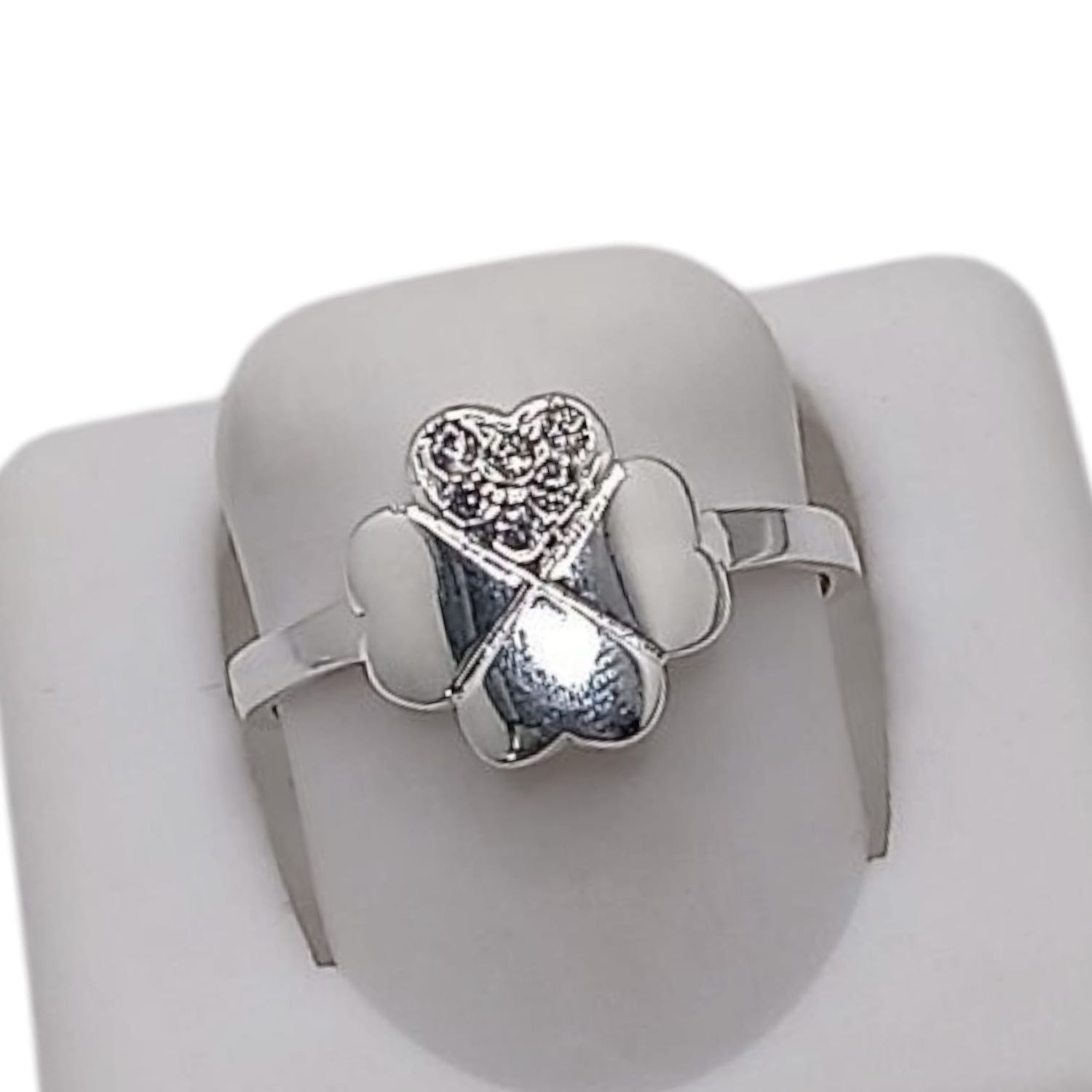 ANILLO TREBOL CON CZ VARIAS MEDIDAS PLATA .925