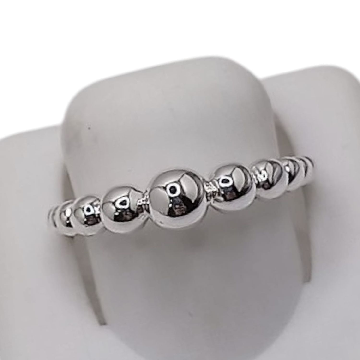 ANILLO DAMA BOLITAS VARIAS MEDIDAS PLATA .925