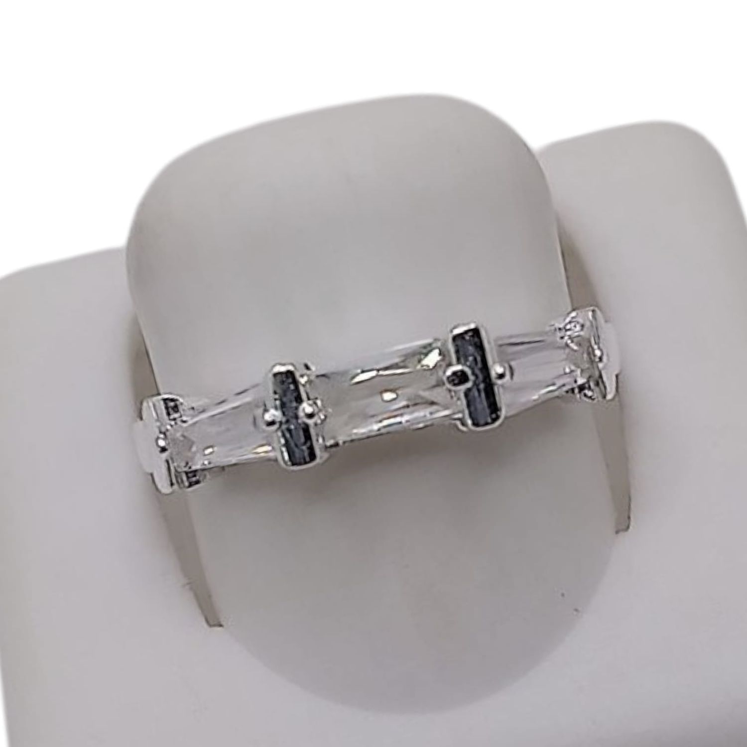 ANILLO CZ BAGUETT   VARIAS MEDIDAS PLATA .925