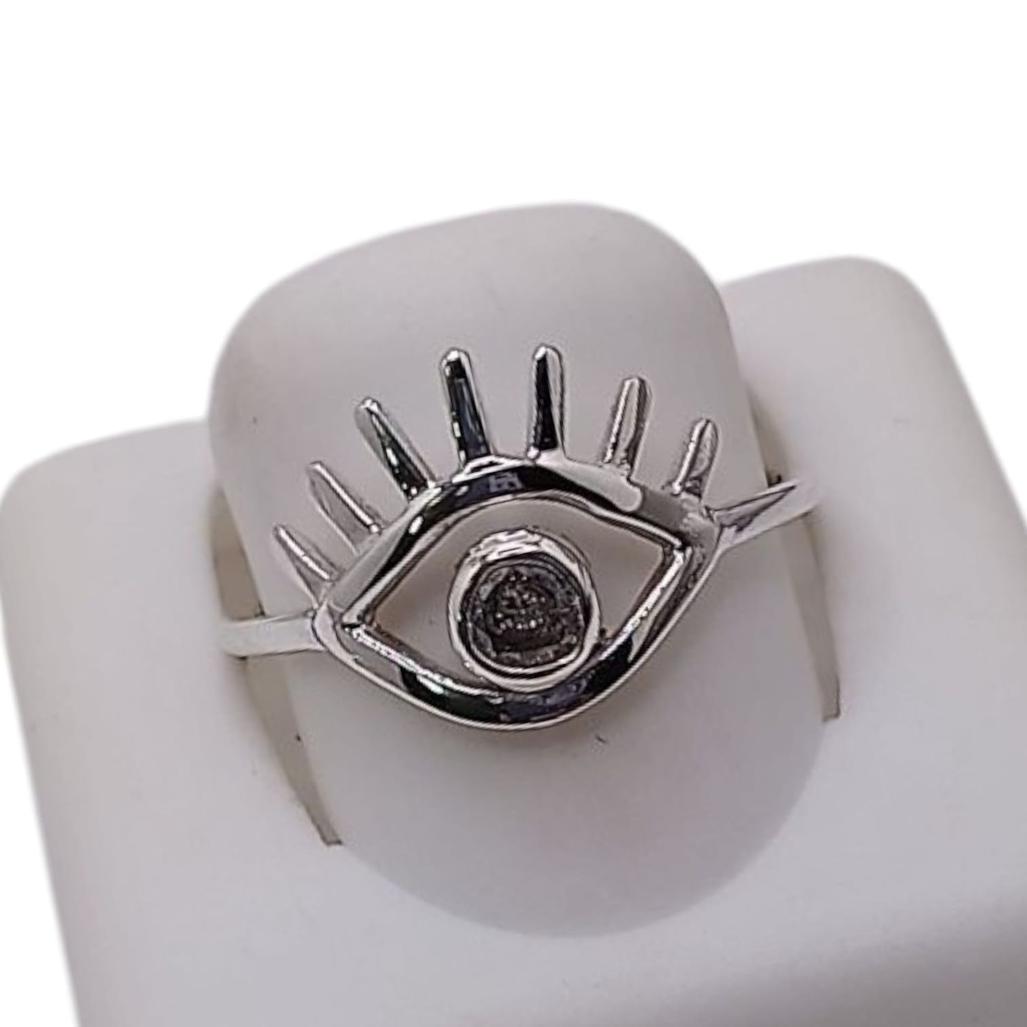 ANILLO OJO CON CZ VARIAS MEDIDAS PLATA .925