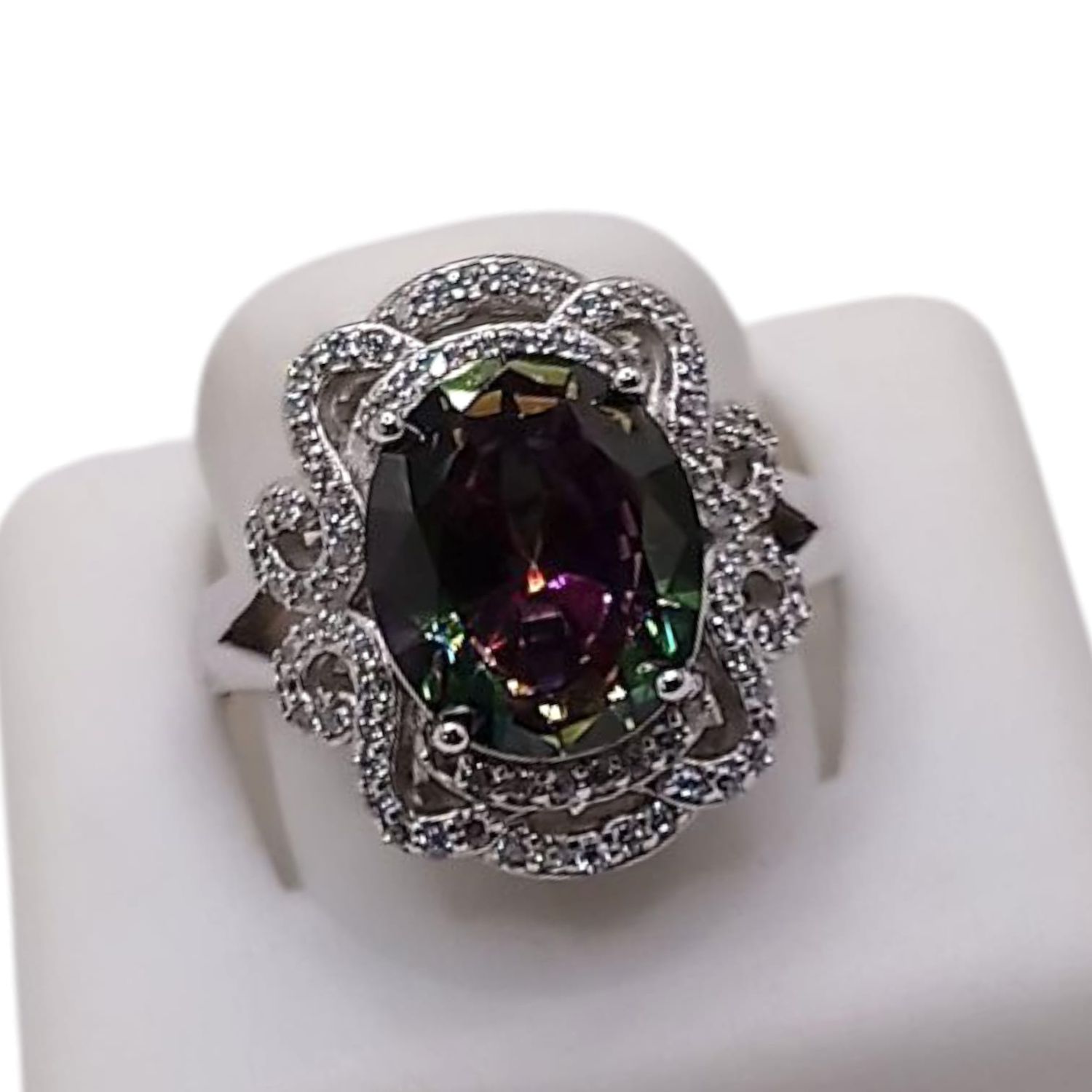 ANILLO TORNASOL CON MINI CZ VARIAS MEDIDAS PLATA .925