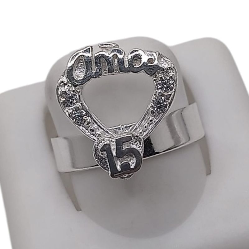 ANILLO GIRATORIO 15 AÑOS #8 PLATA .925