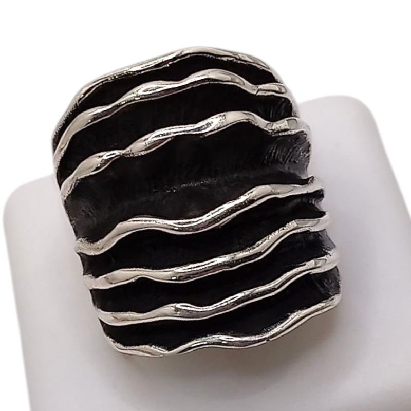 ANILLO ACORDEON OXI # 6.5 PLATA .925
