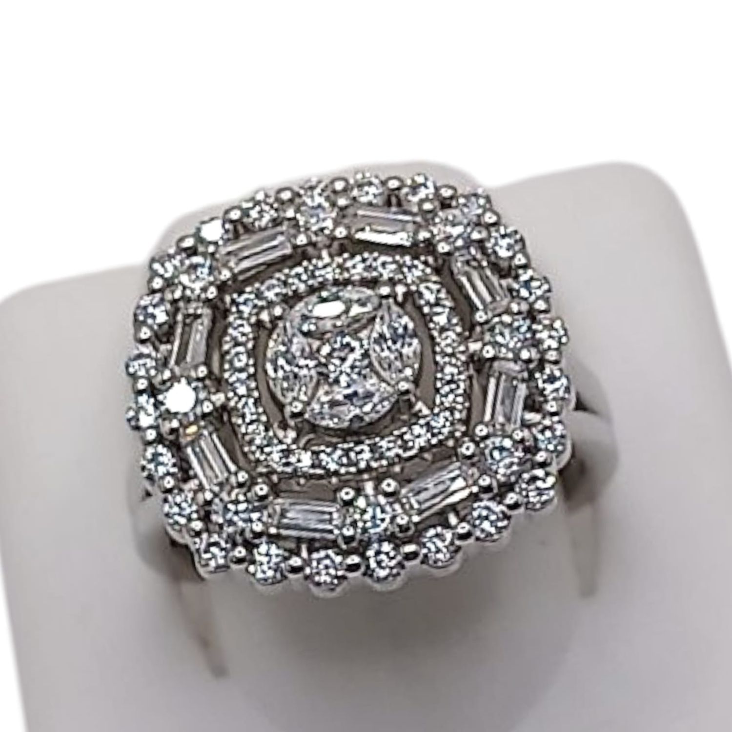 ANILLO CUADRO CON CZ  VARIAS MEDIDAS PLATA .925
