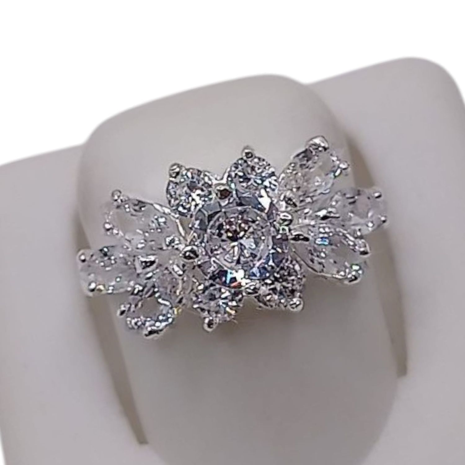 ANILLO FANCY CZ BCA  VARIAS MEDIDAS  PLATA .925