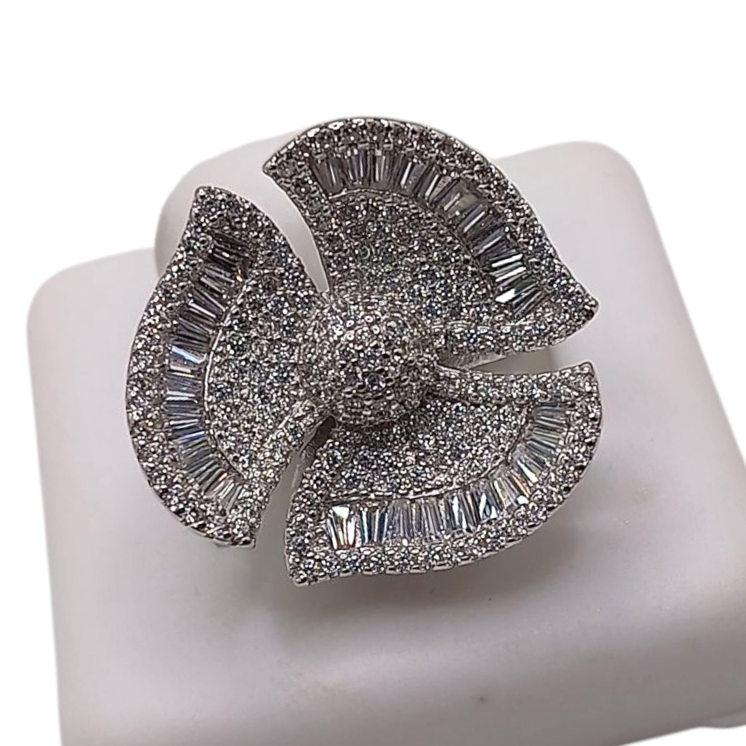 ANILLO RODIZADO FLOR FANCY VARIAS MEDIDAS PLATA .925
