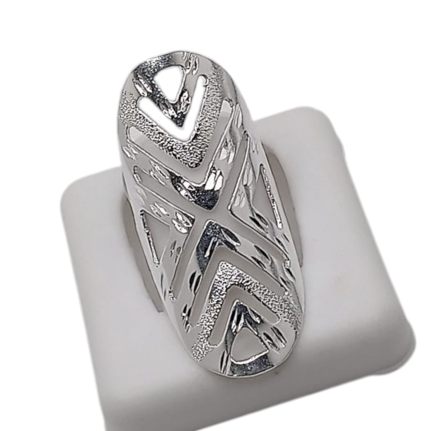 ANILLO CALADO DIAMANTADO # 5 PLATA .925