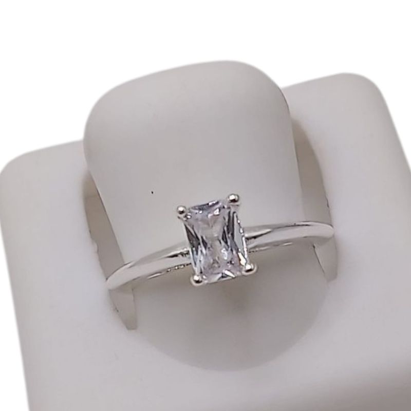 ANILLO SOLITARIO # 4.5 PLATA .925