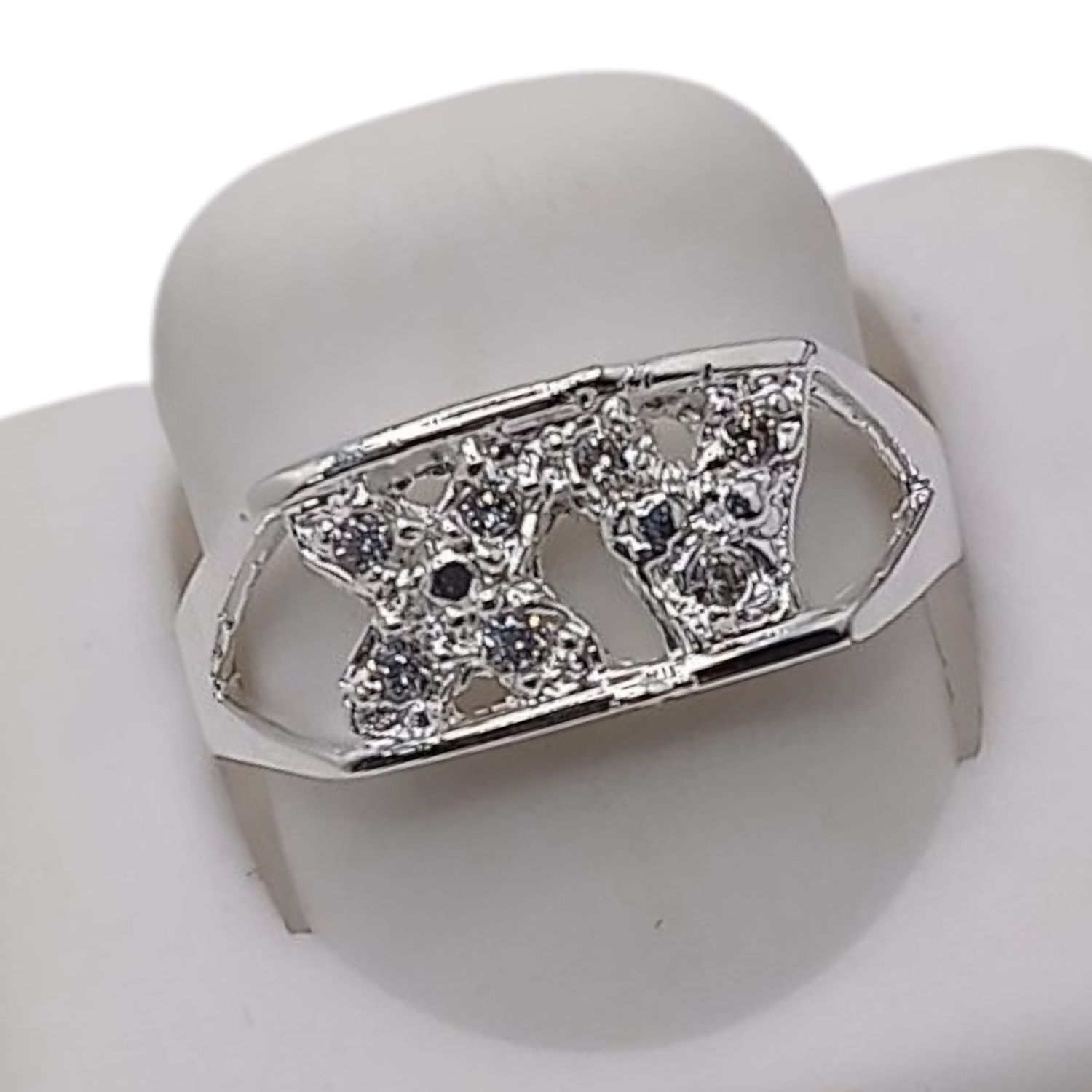 ANILLO  XV MICROPAVE VARIAS MEDIDAS  PLATA .925