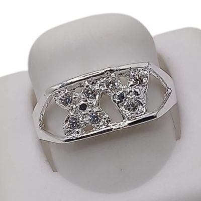 ANILLO  XV MICROPAVE VARIAS MEDIDAS  PLATA .925