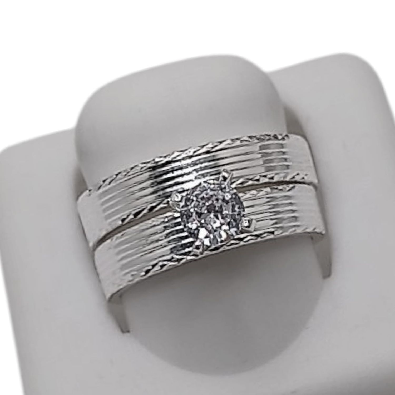 ANILLO SET DE SOLITARIO # 6 Y ARGOLLA  # 6.5. PLATA .925#