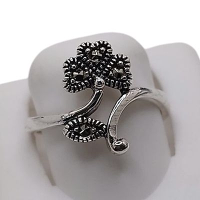 ANILLO MARQUESITA FLOR AJUSTABLE, PLATA .925