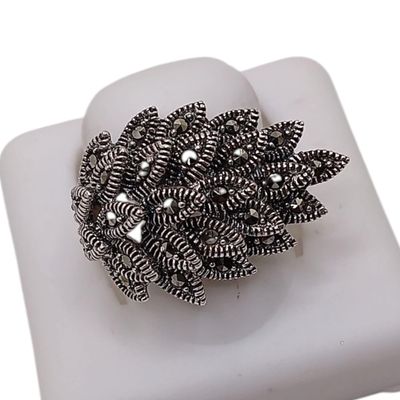 ANILLO MARQUESITAS ELEGANTE, VARIAS MEDIDAS, PLATA .925
