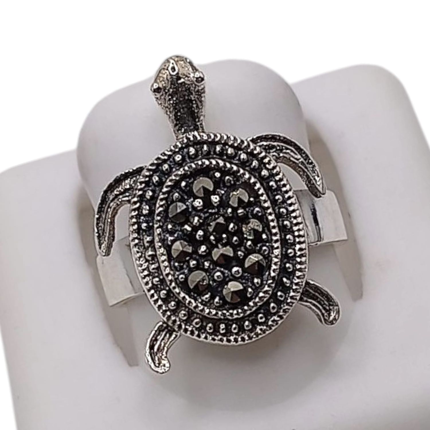 ANILLO MARQUESITA TORTUGA # 5, PLATA .925