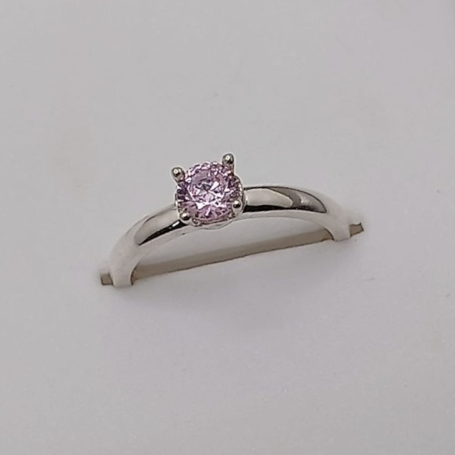 ANILLO NIÑA CZ ROSA, PLATA .925