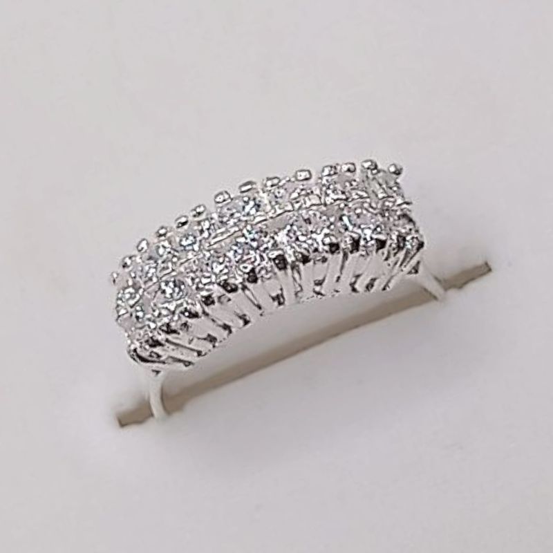 ANILLO CHURUMBELA DOBLE CZ BLANCA   PLATA .925