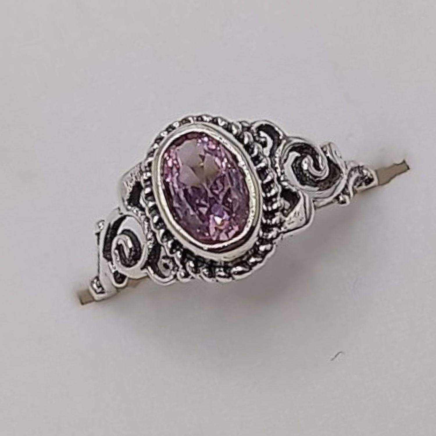 ANILLO NIÑA CZ ROSA, PLATA .925