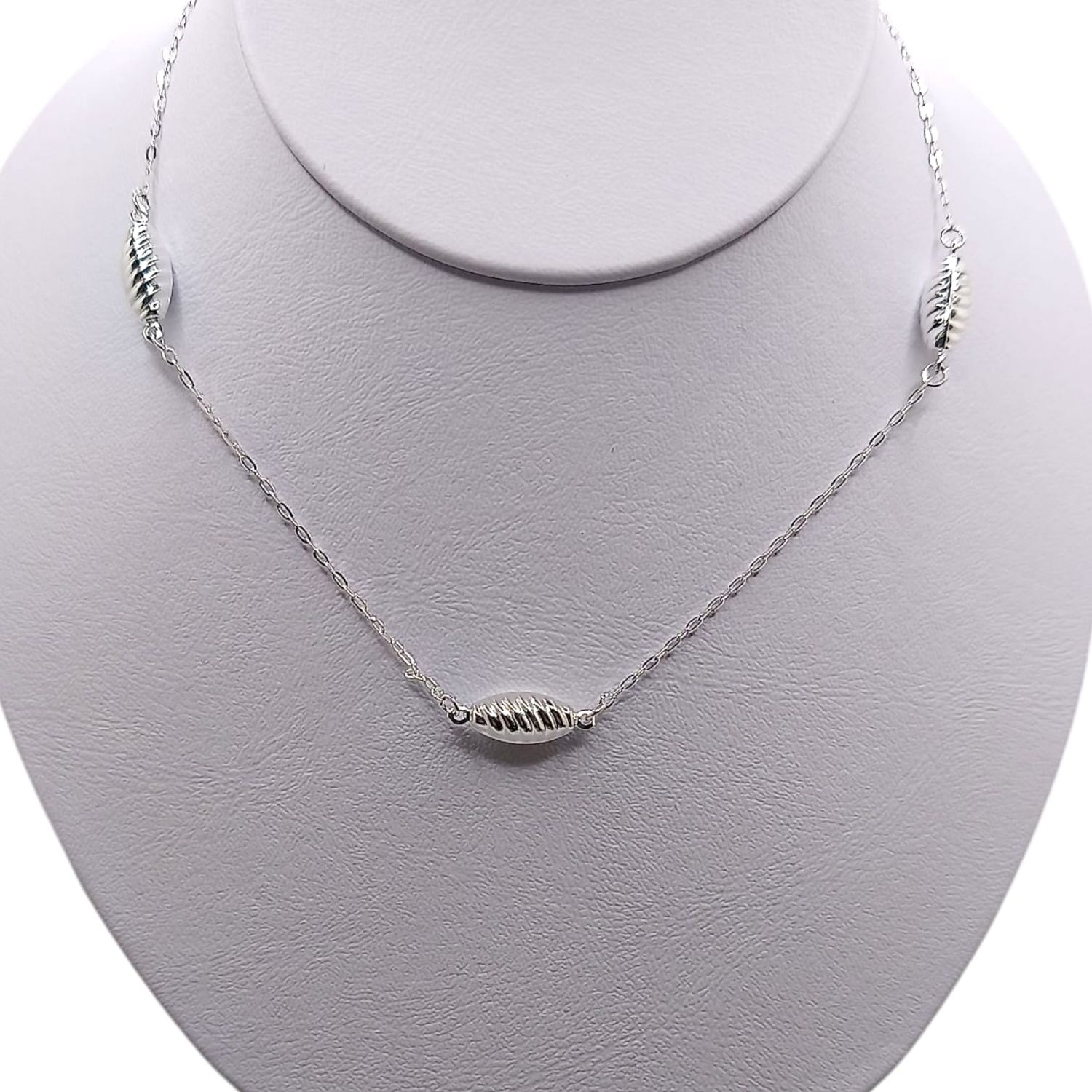 GARGANTILLA CON CARACOLAS 19&quot; PLATA .925