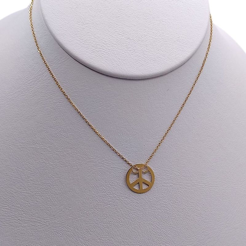 GARGANTILLA AMOR Y PAZ  18&quot; CHAPA DE ORO Y PLATA .925