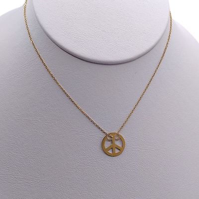 GARGANTILLA AMOR Y PAZ  18" CHAPA DE ORO Y PLATA .925