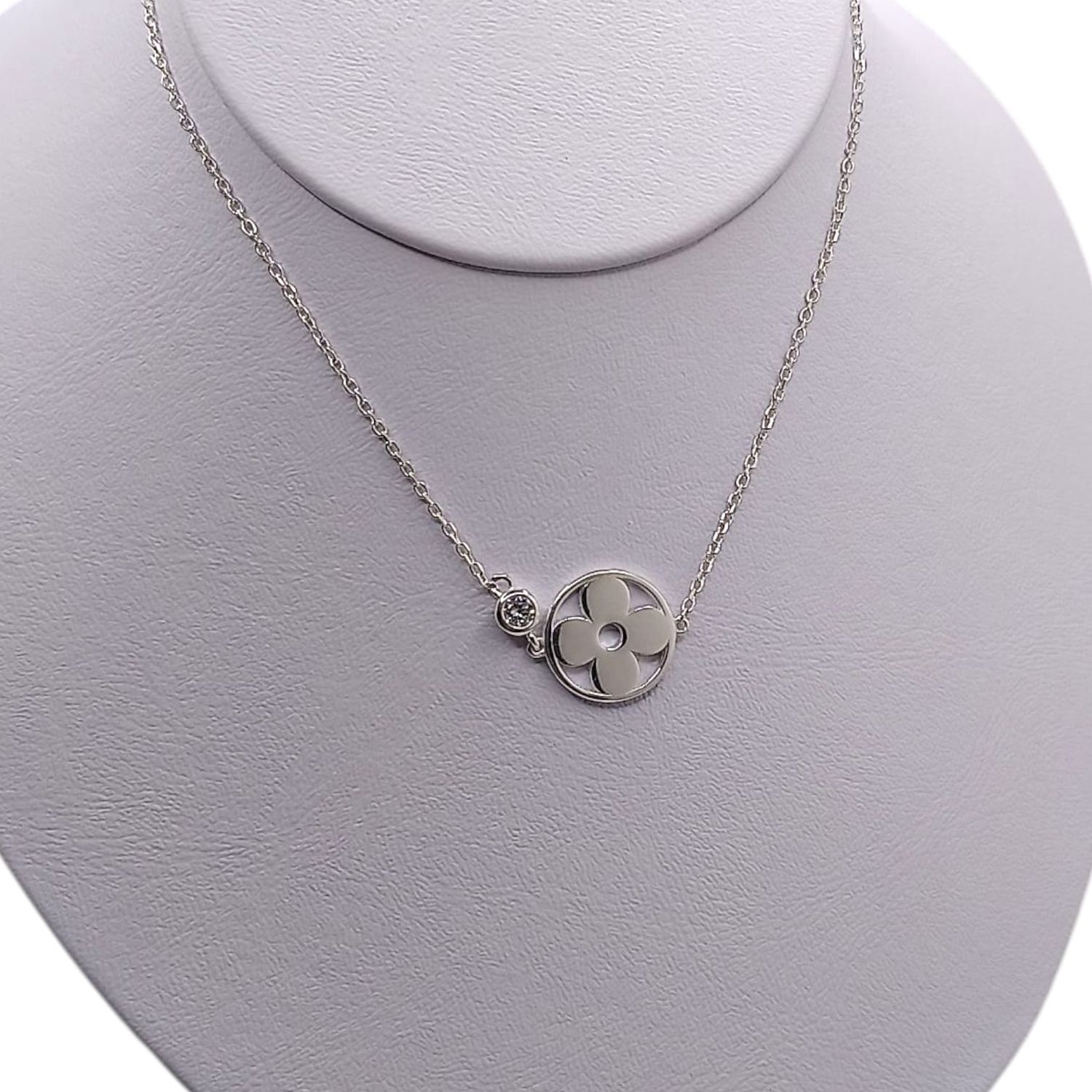 GARGANTILLA 17&quot; TREBOL   PLATA .925