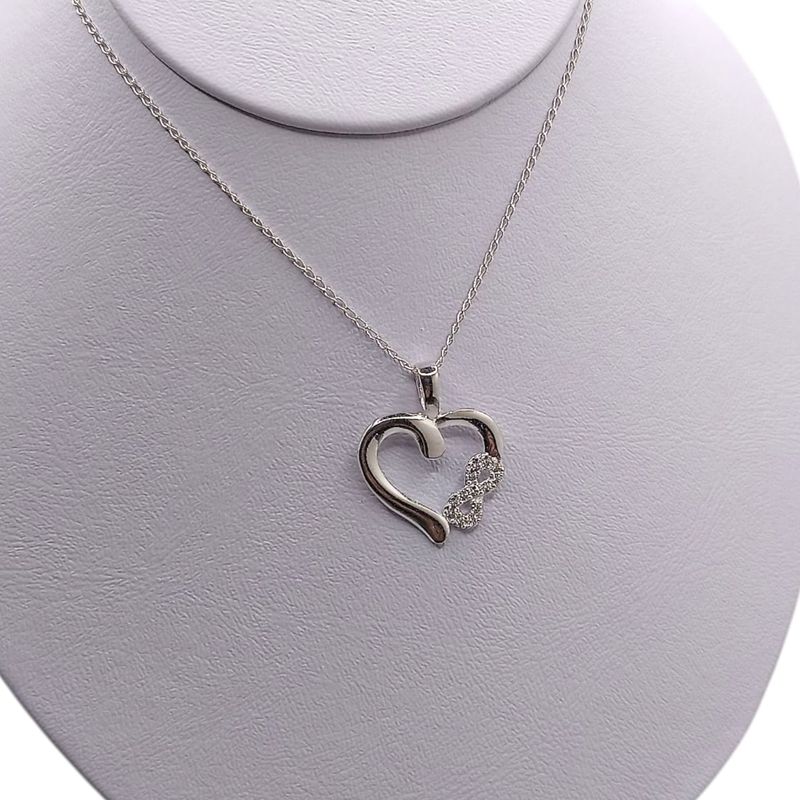GARGANTILLA 18&quot; CORAZON CON INFINITO, PLATA .925
