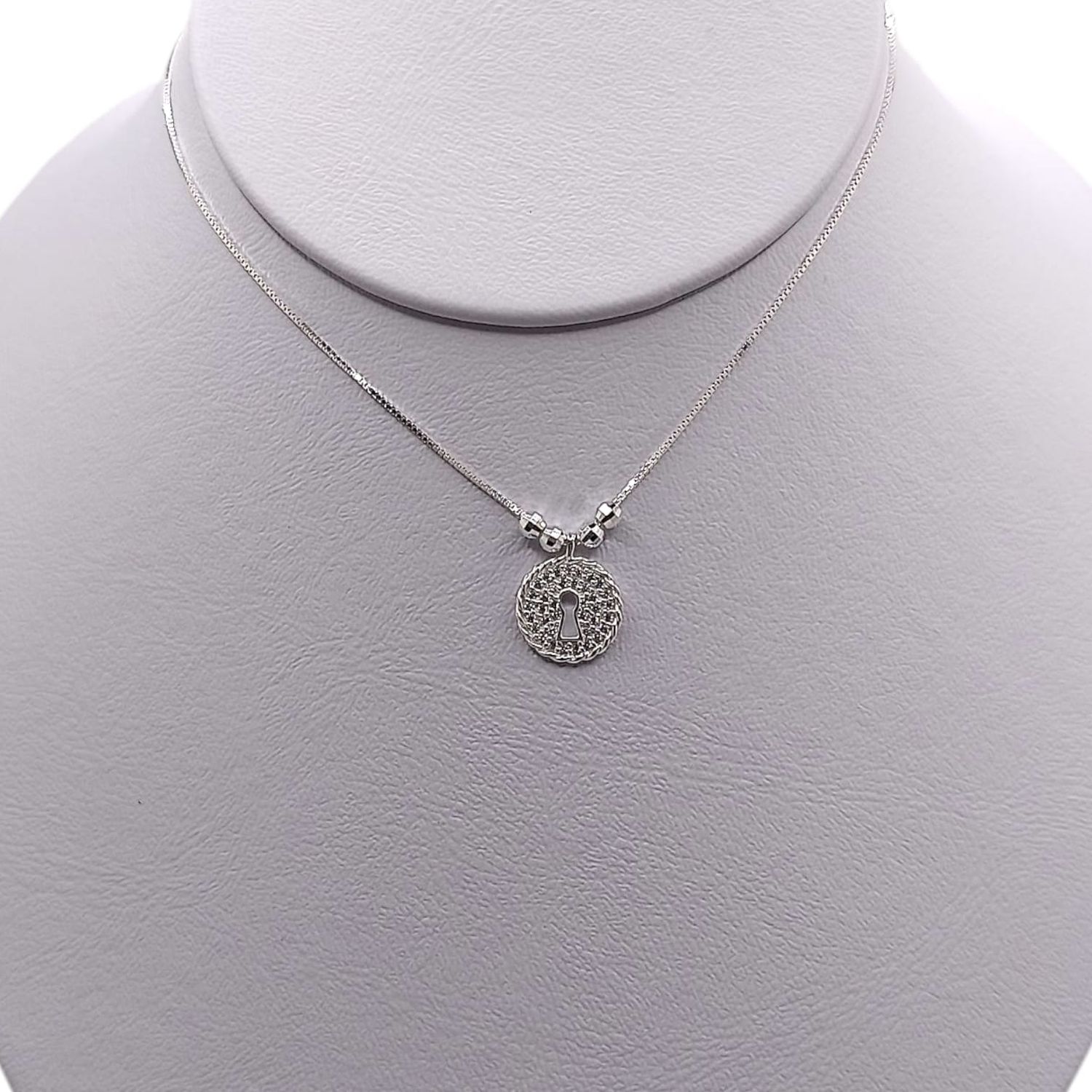 GARGANTILLA  18&quot; CERRADURA MICROPAVE  PLATA .925