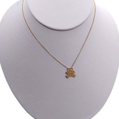 COLLAR BABY OSITO 18&quot; CHAPA Y PLATA .925