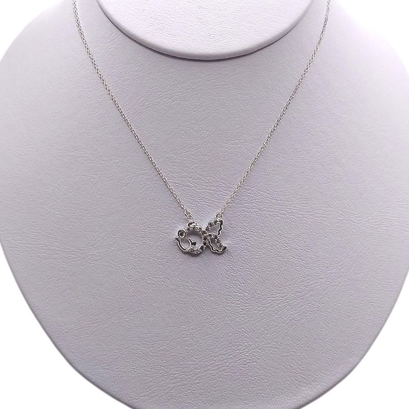 COLLARA PEZ CON MINI CZ . 18&quot; PLATA .925