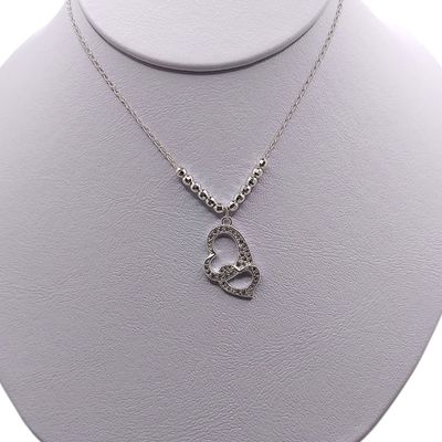 GARGANTILLA CORAZONES 18&quot; AJUSTABLE PLATA .925