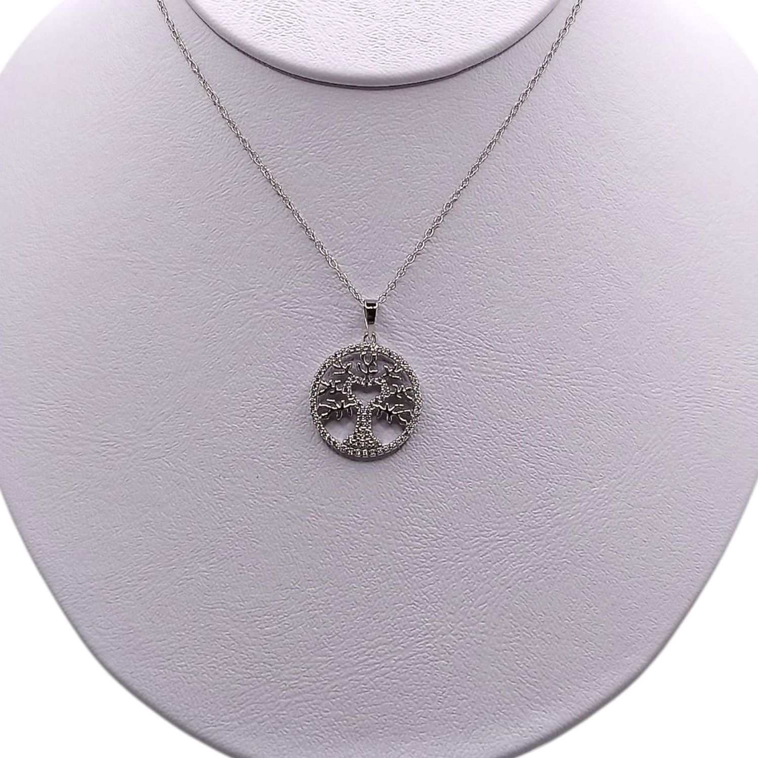 CARGANTILLA ARBOL DE LA VIDA  17&quot; AJUSTABLE PLATA .925