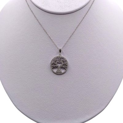 CARGANTILLA ARBOL DE LA VIDA  17" AJUSTABLE PLATA .925