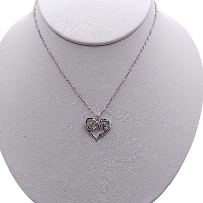 GARGANTILLA CORAZON LOVE 16&quot; AJUSTABLE PLATA .925