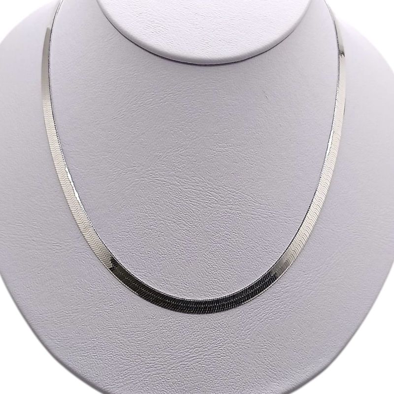 GARGANTILLA PLANCHADA  16&quot;  6 MM PLATA .925