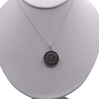 GARGANTILLA 17" RELOJ 2 CM  CON CZ BCA PLATA .925