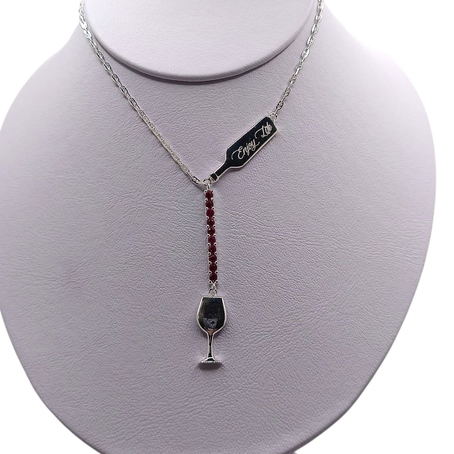 GARGANTILLA DISFRUTA LA VIDA, 18&quot; PLATA .925
