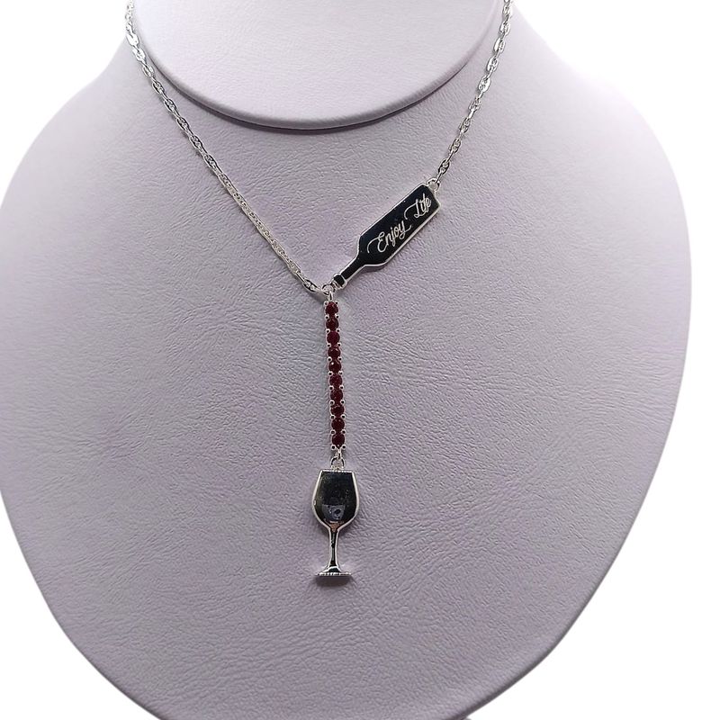 GARGANTILLA DISFRUTA LA VIDA, 18&quot; PLATA .925