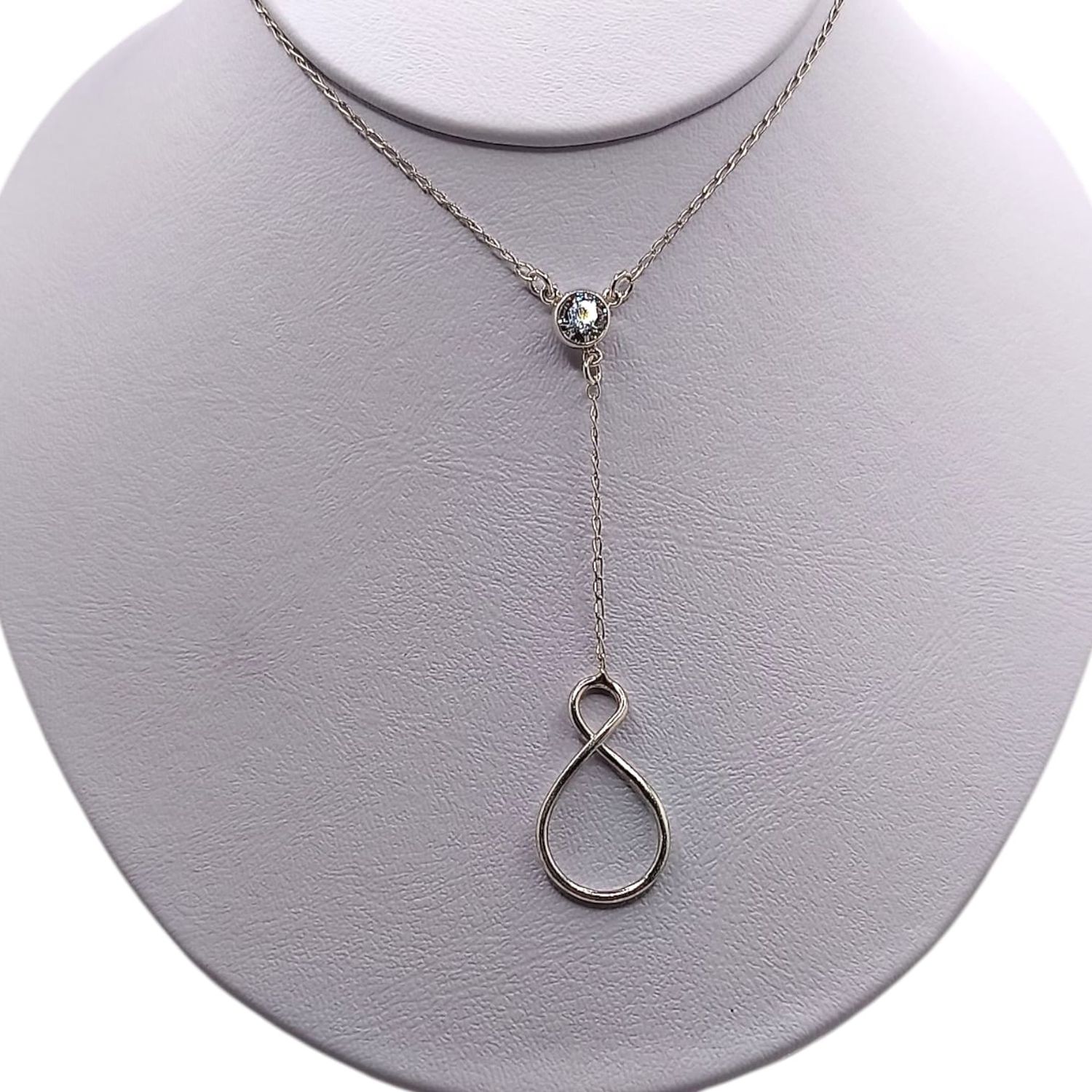GARGANTILLA 19&quot; INFINITO CON CZ PLATA .925