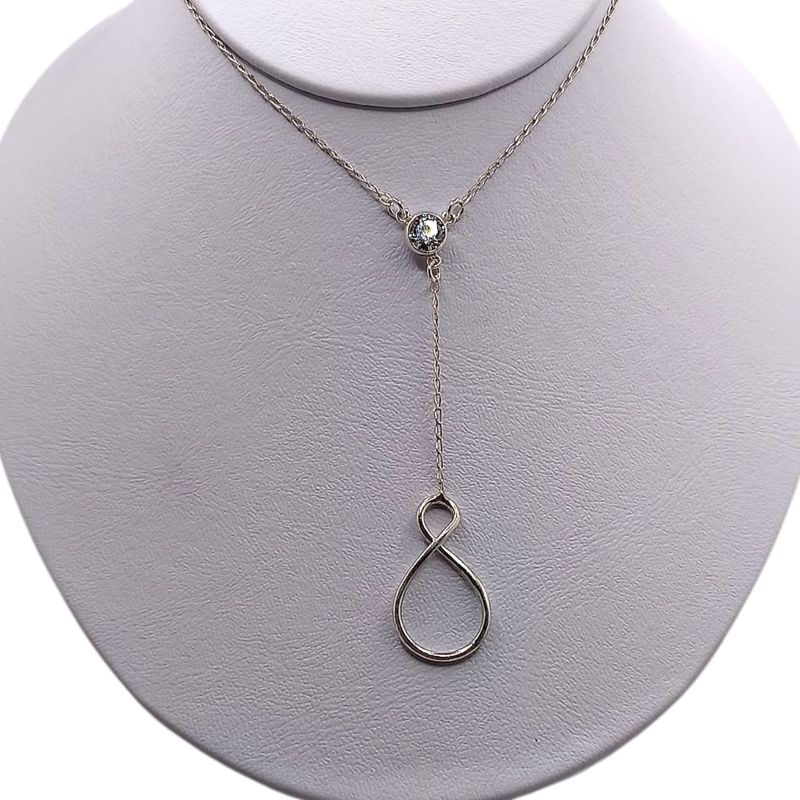 GARGANTILLA 19&quot; INFINITO CON CZ PLATA .925