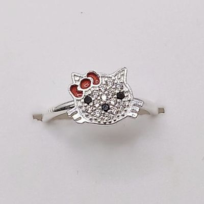 ANILLO GATITA PARA NIÑAS, PLATA .925